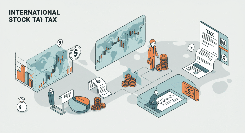 overseas-stock-tax-guide 해외주식 세금을 나타낸 도표 일러스트
