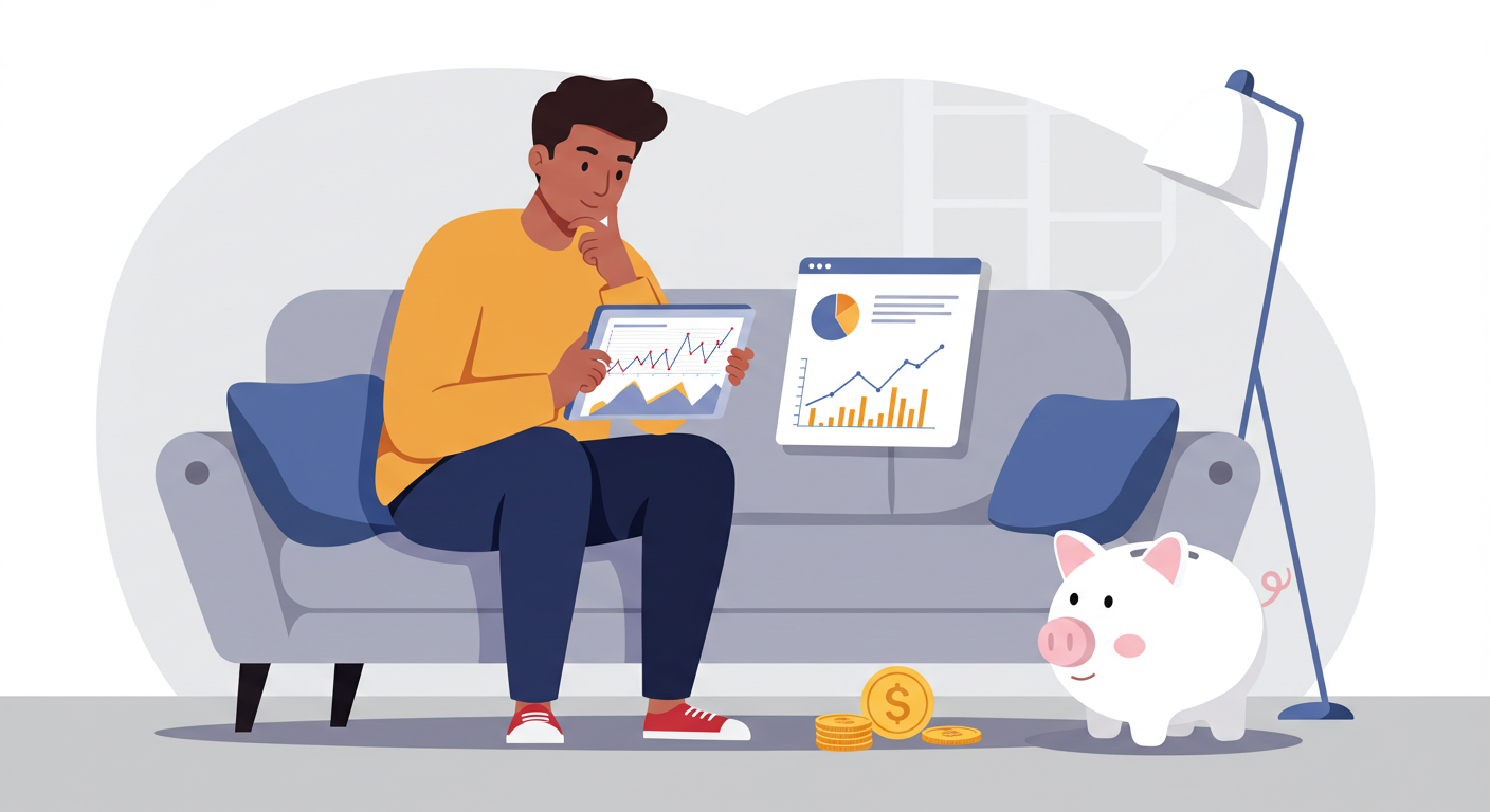 beginner-investing-guide 재테크 초보를 표현하고 있는 일러스트