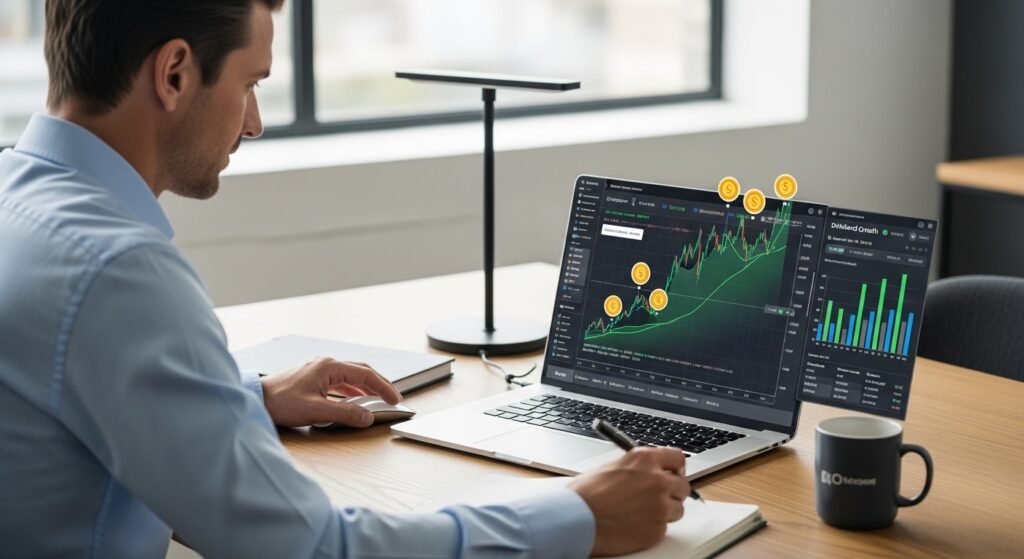 A trader makes money from Dividend Stocks, Image by AI